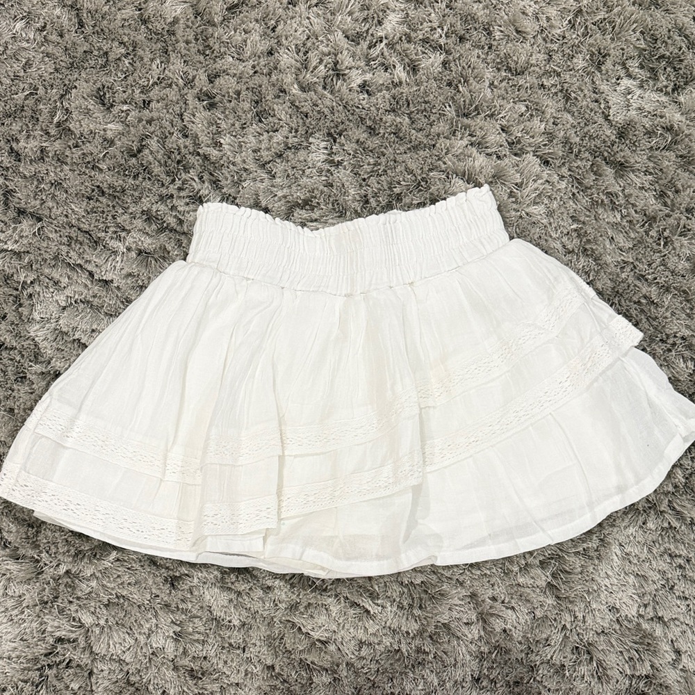 Abercrombie Kids Stretch Waist White Lace Skort